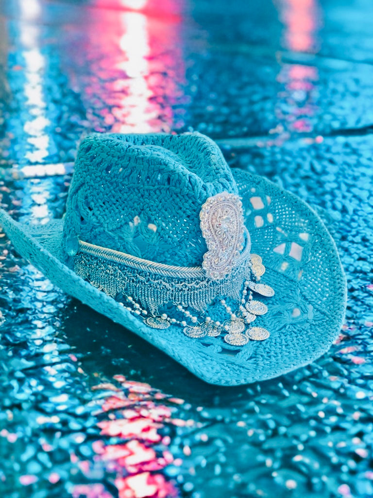 Coachella hat blue