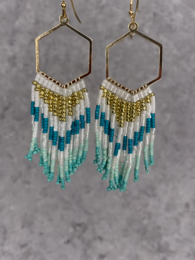 Pendientes boho azul.