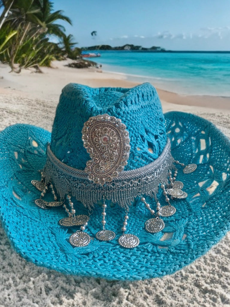 Coachella hat blue