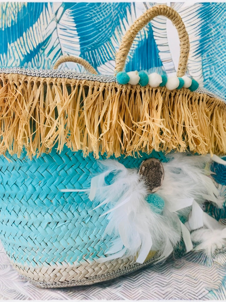Capazo de playa blue