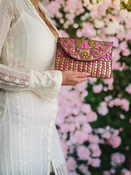 Bolso étnico fucsia
