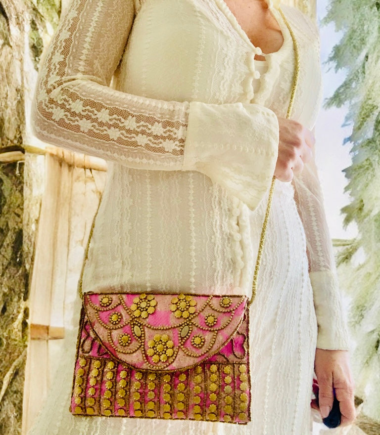 Bolso étnico fucsia